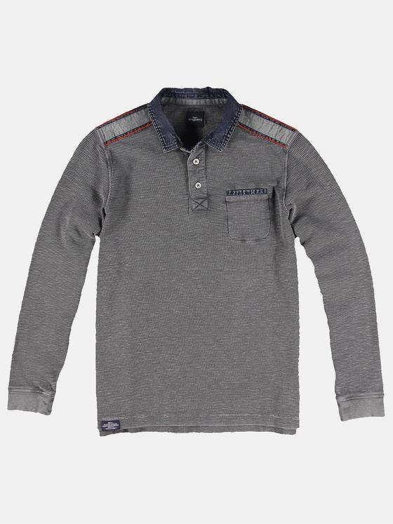 Herren engbers Polo Shirt Langarm strukturiert in Grau kaufen 31993 engbers
