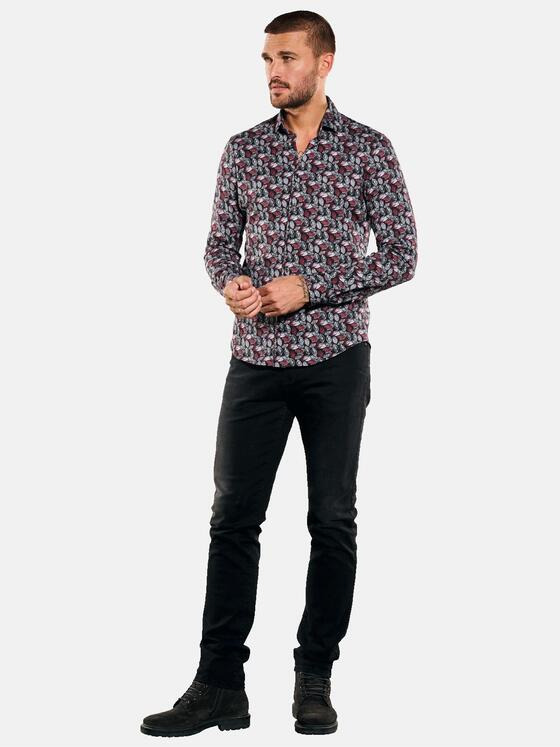 emilio adani Herren Langarm-Hemd slim fit Rot 35513