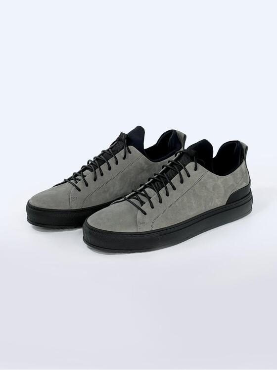 emilio adani Herren Sneaker aus Nubuk-Leder Grau 37424