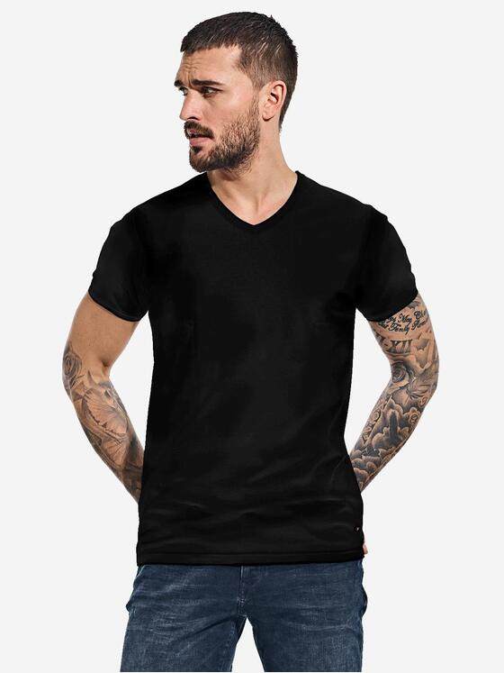 emilio adani Herren Basic-Shirt "My Favorite" Schwarz 37387