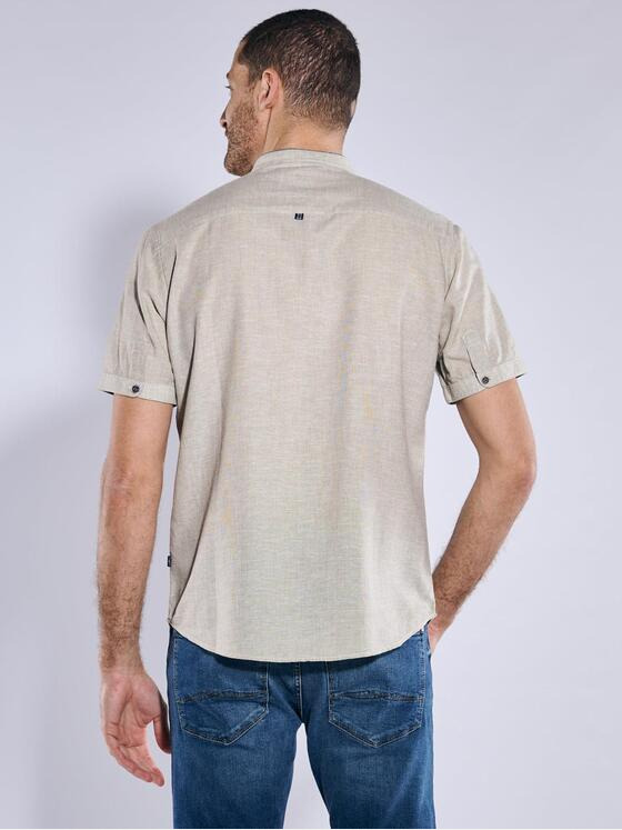 engbers Herren Kurzarm-Hemd mit Leinenanteil Beige 36552