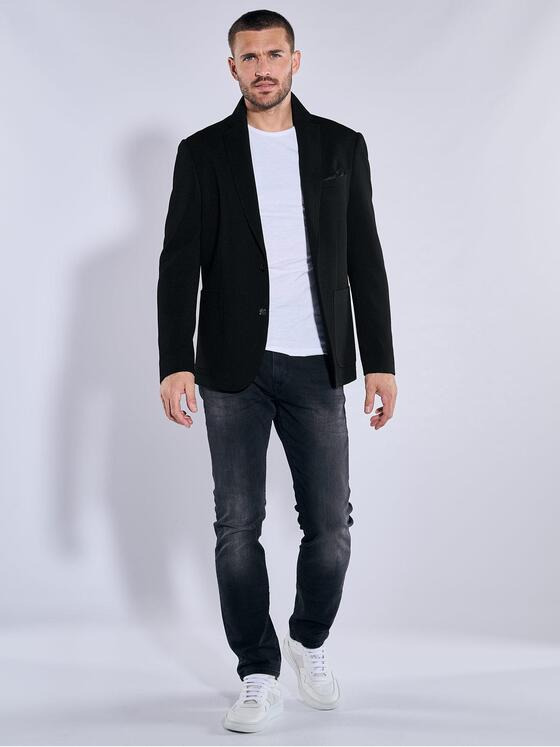 emilio adani Herren Freizeit-Sakko slim fit Schwarz 37251