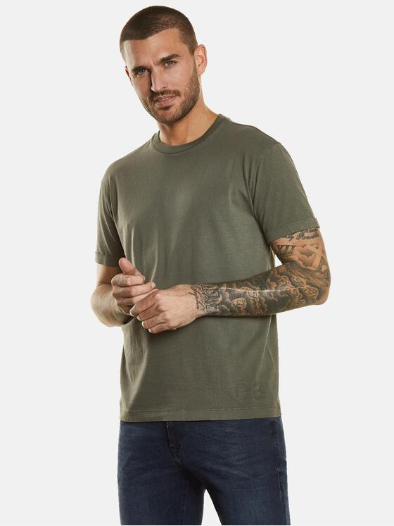 emilio adani Herren T-Shirt uni Grün 34551