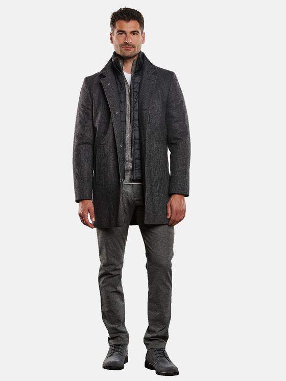 Engbers Herren Wintermantel Mit Herausnehmbarem Inlet - Anthrazit