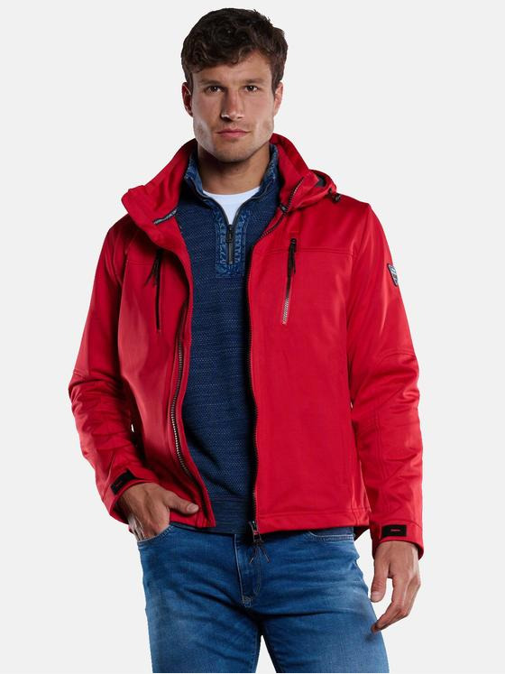 engbers Herren Softshell-Jacke mit abnehmbarer Kapuze Rot 33289