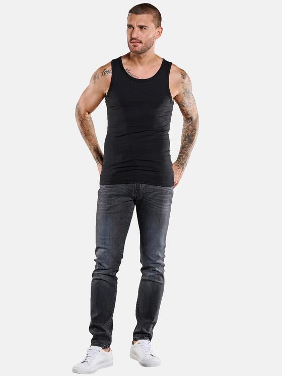 emilio adani Herren Tank-Top uni Schwarz 36237