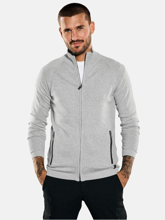 emilio adani Herren Cardigan uni Grau 35321