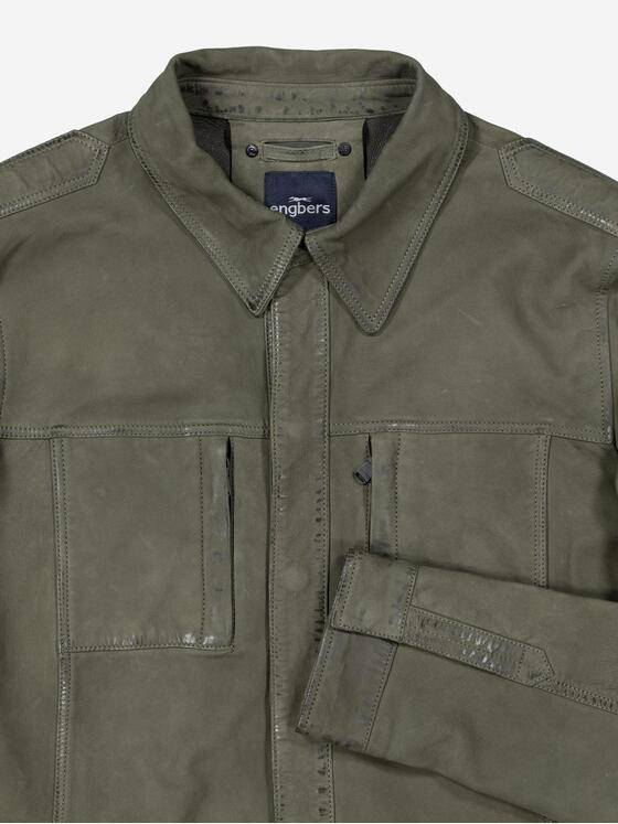 engbers Herren Lederjacke regular Grün 37180