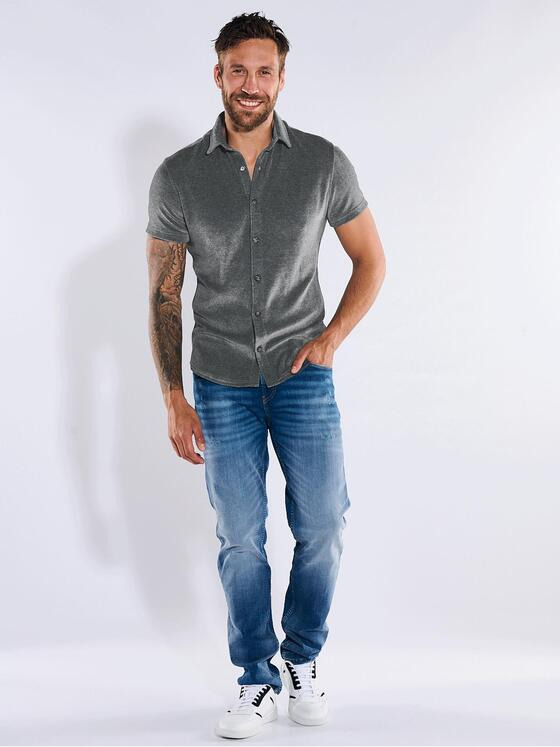 emilio adani Herren Kurzarm-Hemd slim fit Grau 36188