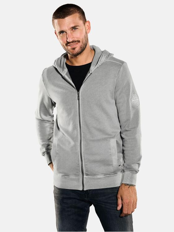 emilio adani Herren Sweatjacke mit Kapuze Grau 35260