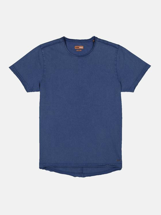 emilio adani Herren T-Shirt uni Blau 35350