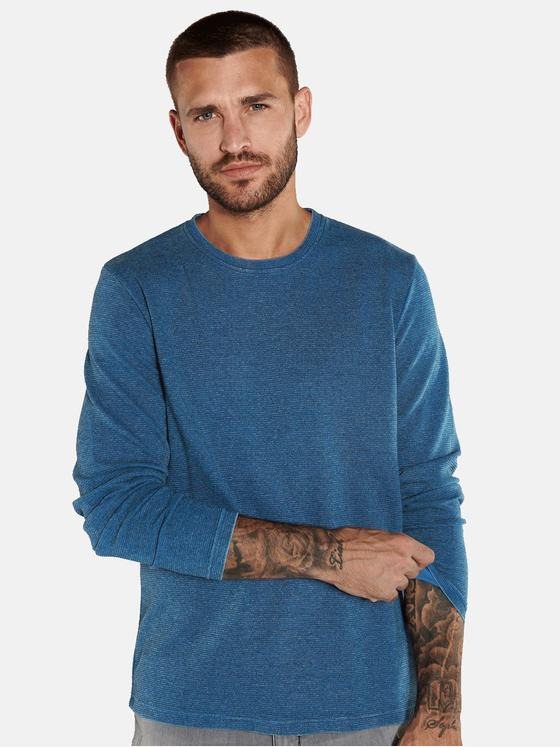 emilio adani Herren Langarm-Shirt slim fit Blau 36147