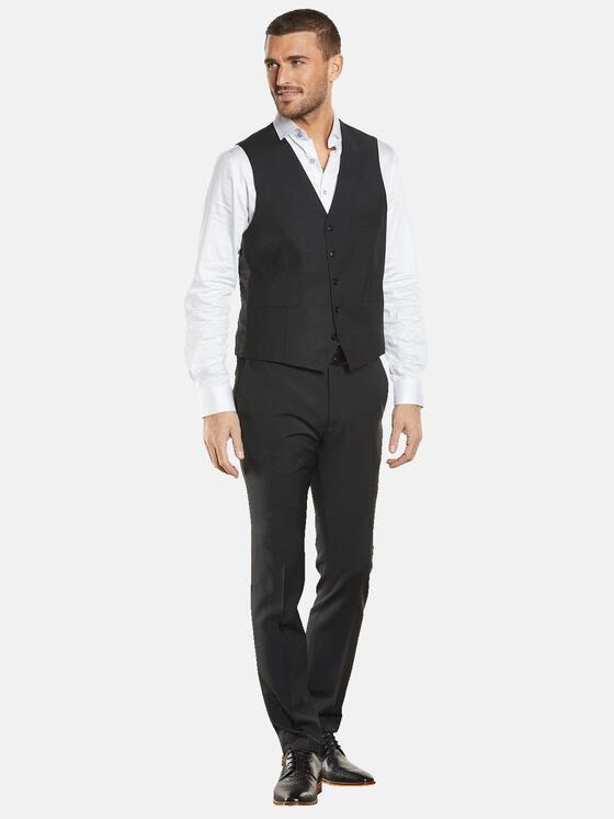 emilio adani Herren Anzug-Weste slim fit Schwarz 34917