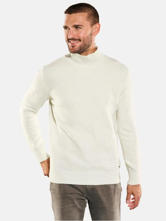 emilio adani Herren Pullover mit Rollkragen Weiß 35707