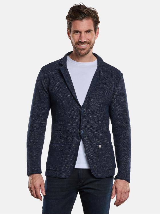 engbers Herren Strick-Sakko meliert Blau 34218