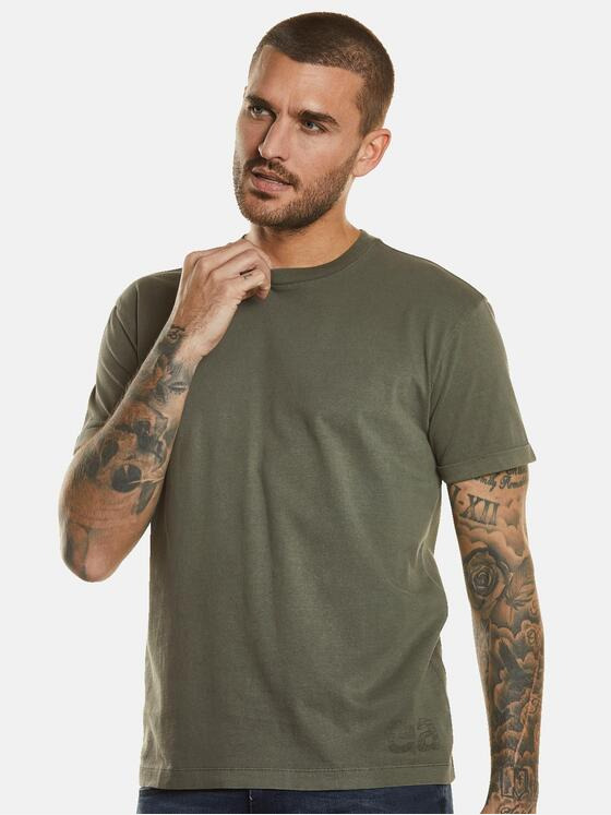 emilio adani Herren T-Shirt uni Grün 34551