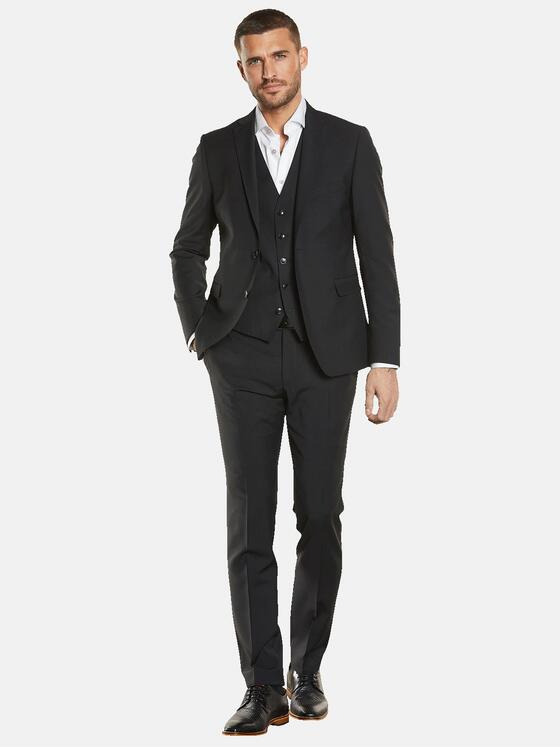 emilio adani Herren Anzug-Sakko slim fit Schwarz 34915