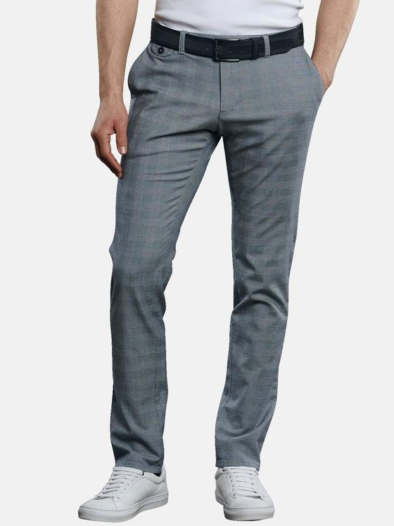 engbers Herren Chino gemustert Blau 32198