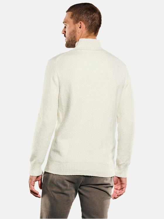 emilio adani Herren Pullover mit Rollkragen Weiß 35707