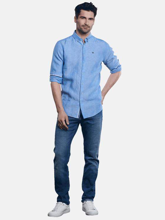 engbers Herren Hemd uni Blau 32218