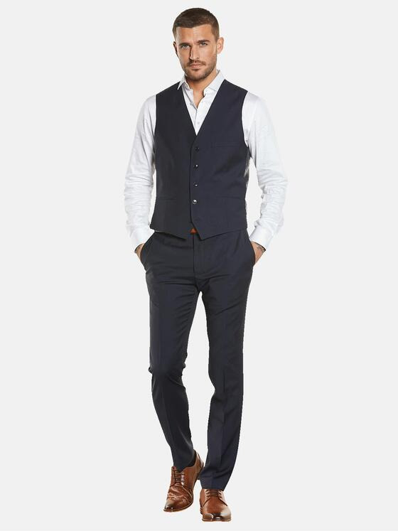 emilio adani Herren Anzug-Weste slim fit Blau 34914