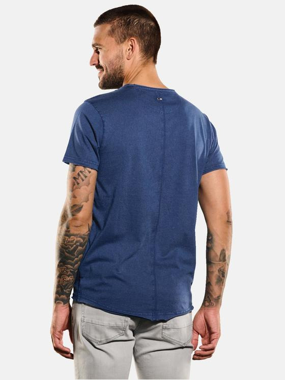 emilio adani Herren T-Shirt uni Blau 35350