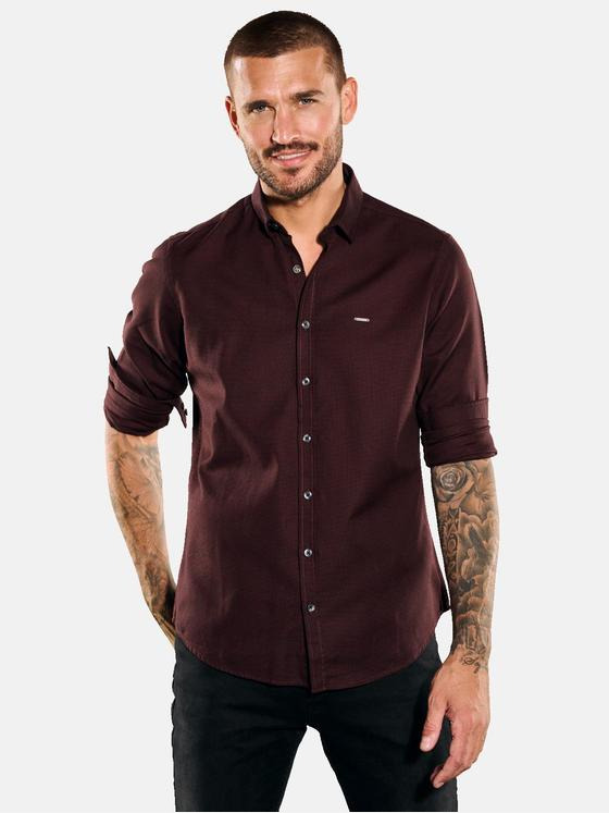 emilio adani Herren Hemd uni Rot 35472