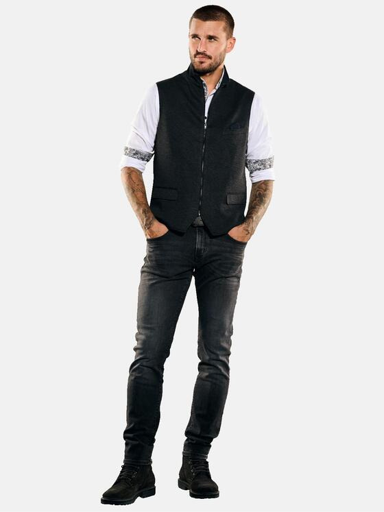 emilio adani Herren Sakko-Weste slim fit Schwarz 35269