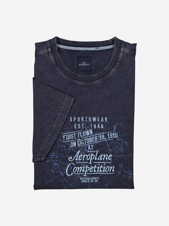 engbers Herren T-Shirt mit Print Blau 37126