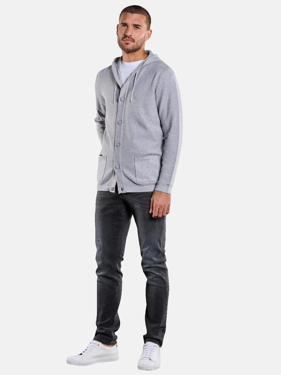 emilio adani Herren Cardigan strukturiert Grau 34117