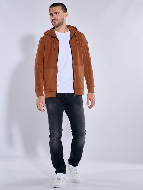 emilio adani Herren Sweatjacke mit Kapuze Orange 37310