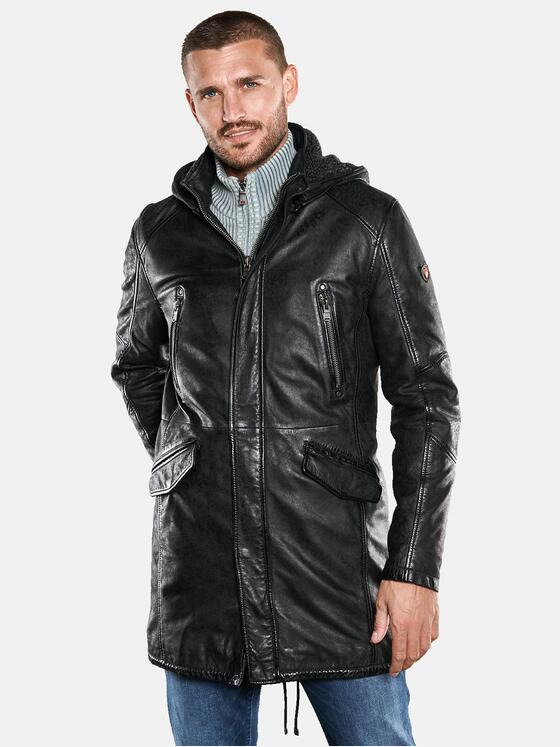 emilio adani Herren Lederjacke Schwarz 33531