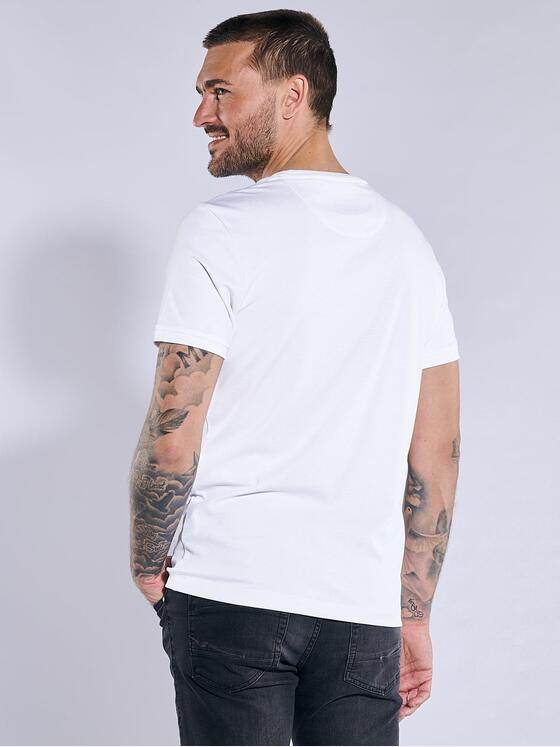 emilio adani Herren T-Shirt uni Weiß 37230