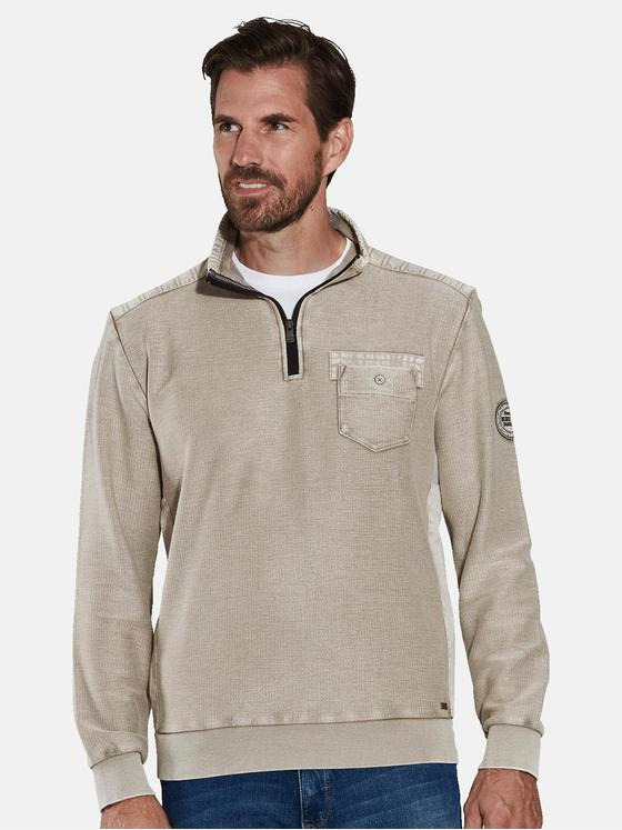 engbers Herren Sweatshirt uni Beige 36149