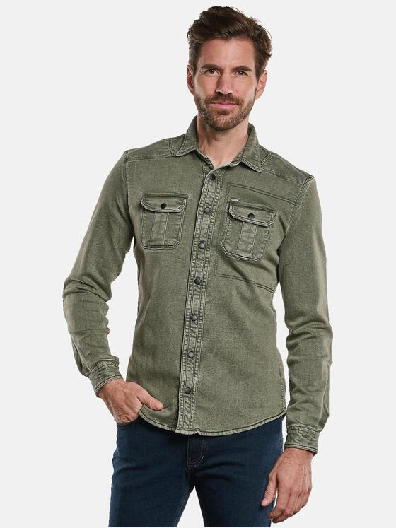 engbers Herren Overshirt uni Grün 33665