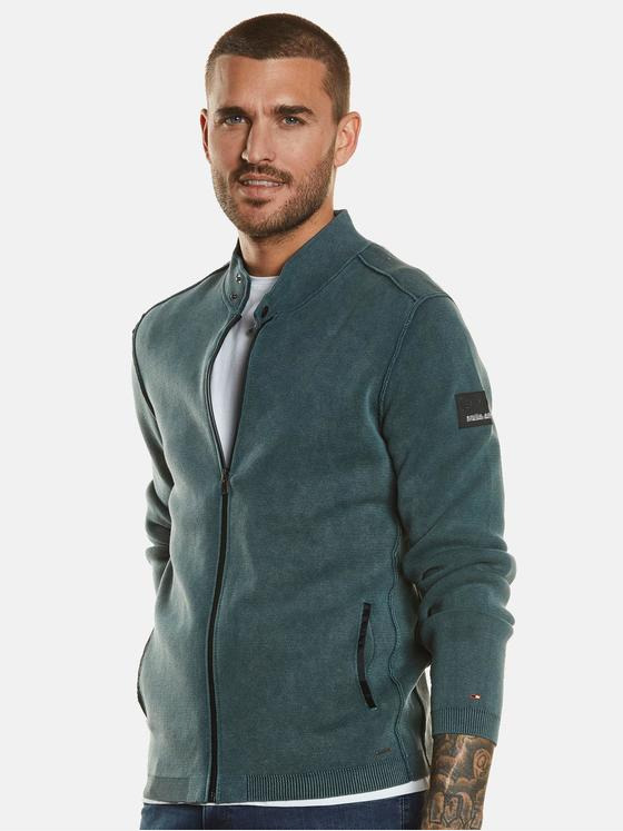 emilio adani Herren Cardigan uni Grün 34383