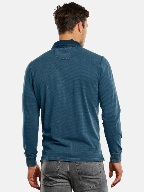 engbers Herren Langarm-Shirt gestreift Türkis 33772