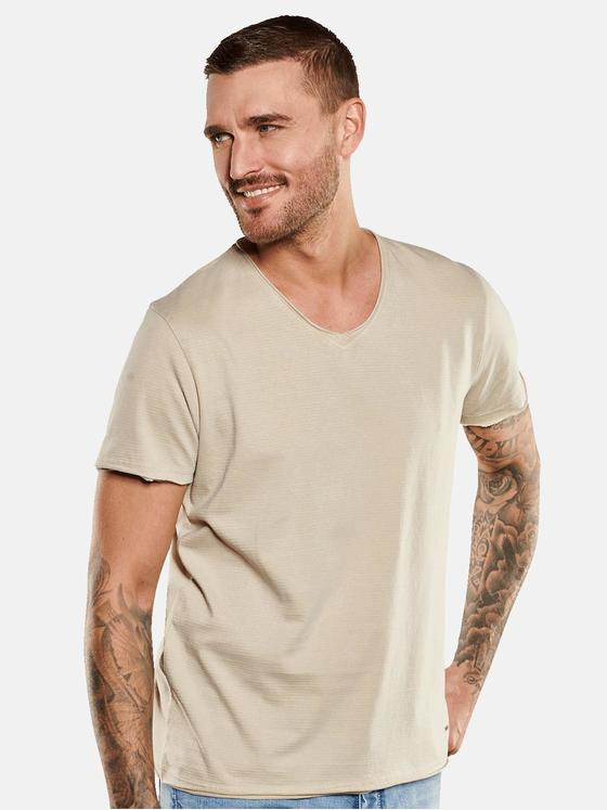 emilio adani Herren T-Shirt regular Beige 35056