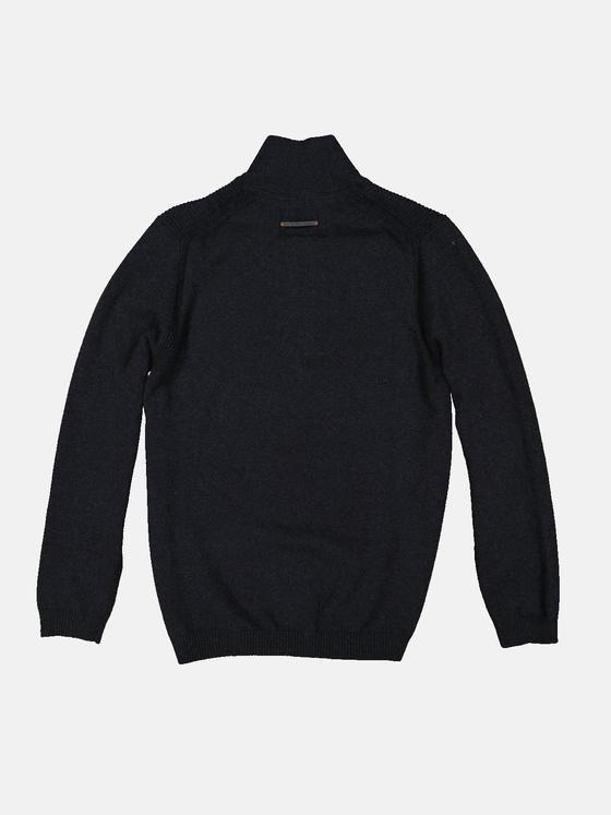 emilio adani Herren Pullover mit Troyerkragen Grau 35857