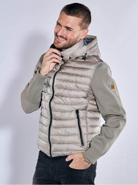 emilio adani Herren Steppjacke slim fit Beige 37194