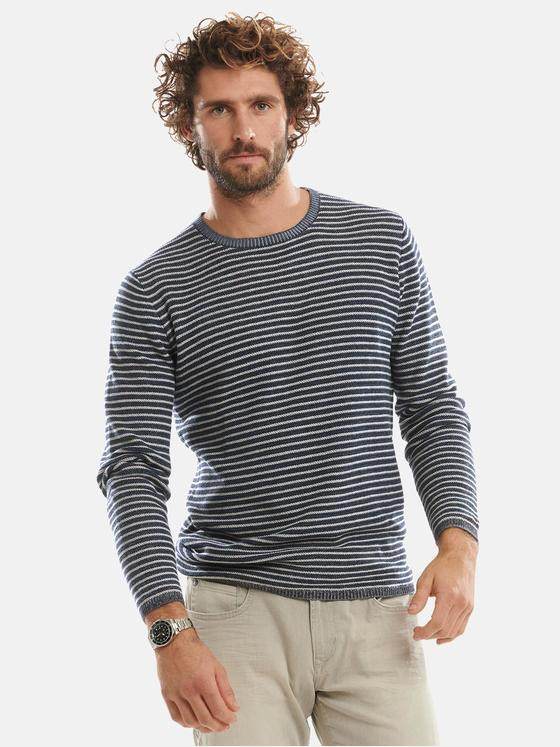 emilio adani Herren Rundhals Pullover Blau 30970