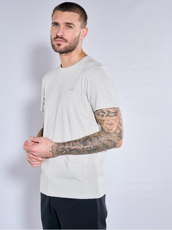 emilio adani Herren T-Shirt strukturiert Grau 36975