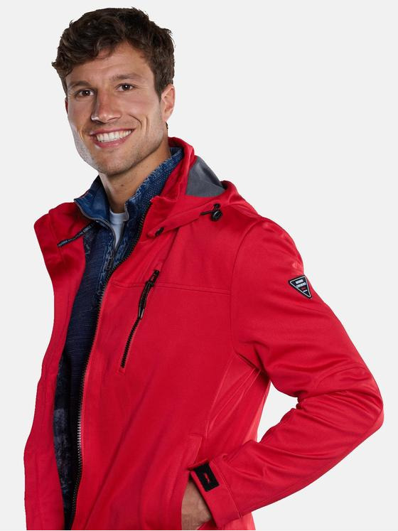 engbers Herren Softshell-Jacke mit abnehmbarer Kapuze Rot 33289