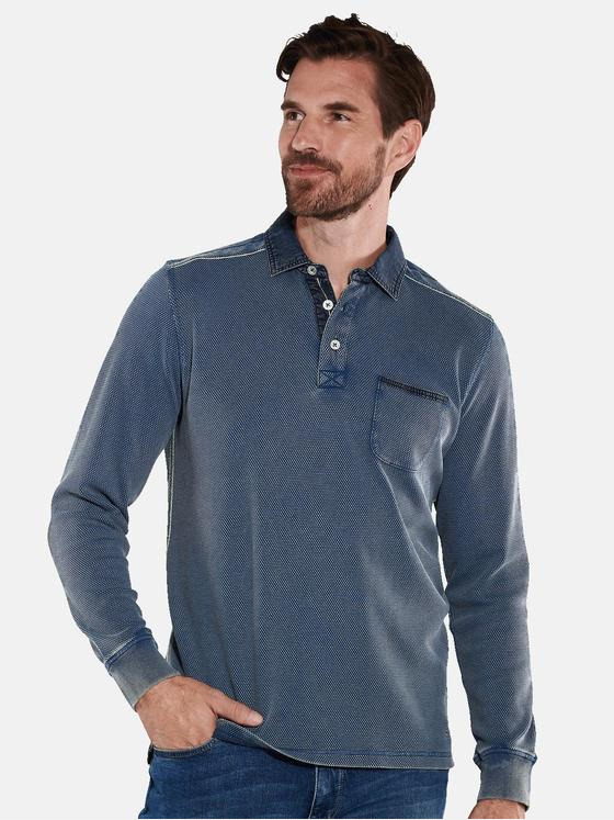 engbers Herren Polo-Shirt uni Blau 35677