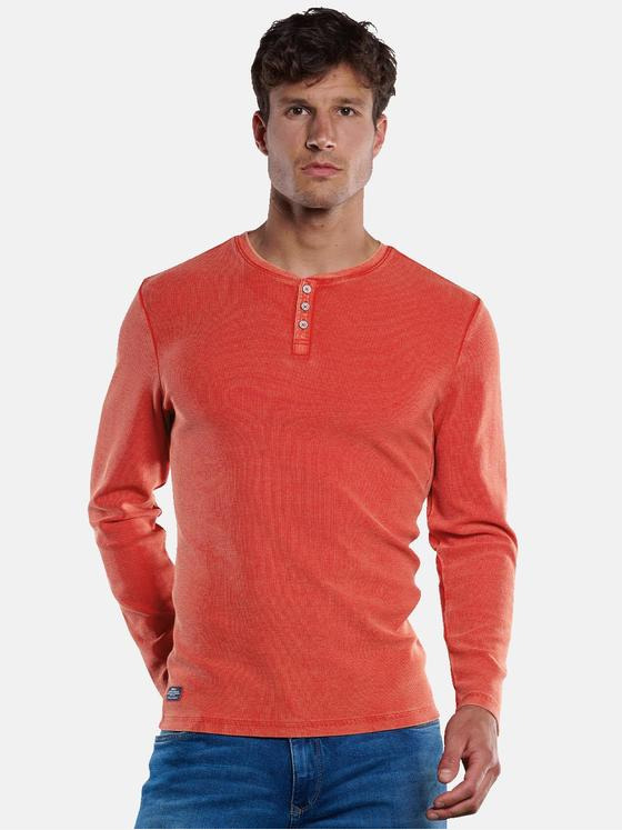 Herren engbers Langarm Shirt mit Henley Kragen in Rot kaufen 33769 engbers