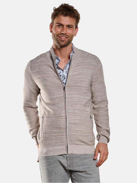 engbers Herren Cardigan strukturiert Beige 33008