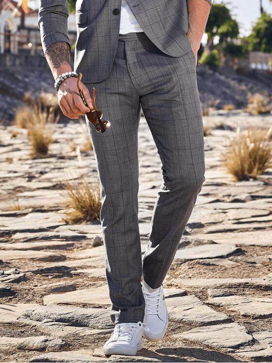 anzughose herren grau