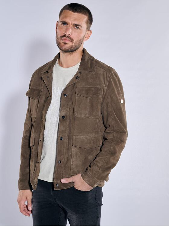 emilio adani Herren Lederjacke regular Braun 37168