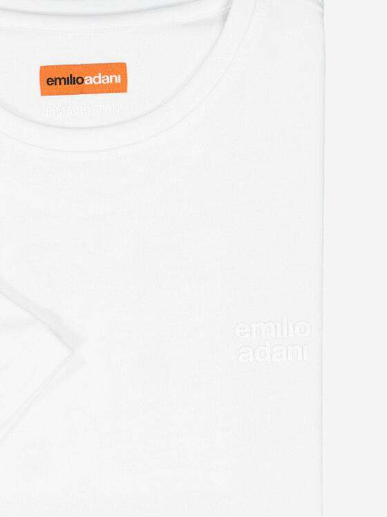 emilio adani Herren T-Shirt uni Weiß 37230