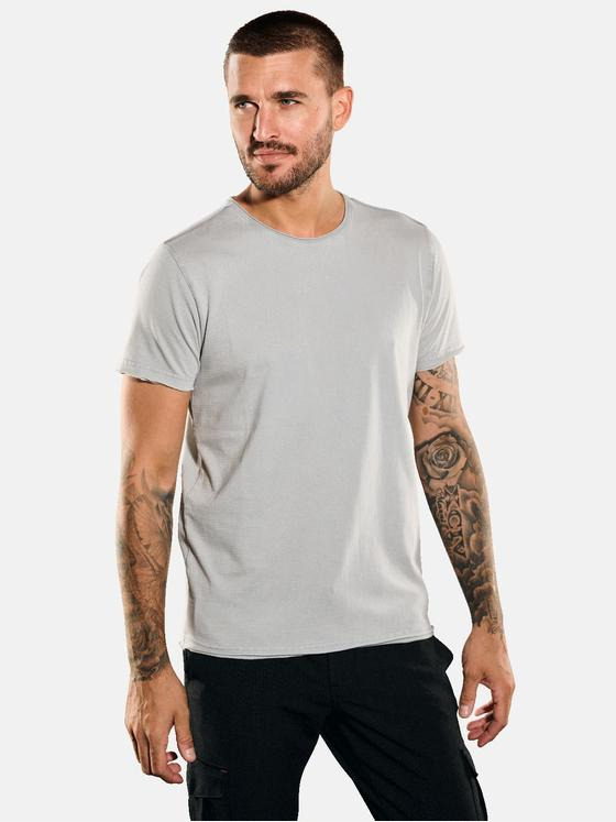 emilio adani Herren T-Shirt uni Grau 35351